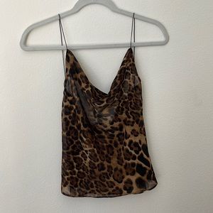 ÉTOPHE STUDIO (S) SHEER LEOPARD THIN STRAP BLOUSE